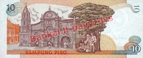 10 Pisų banknoto galinė pusė