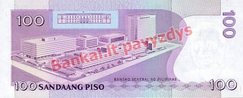 100 Pisų banknoto galinė pusė