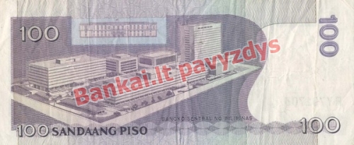 100 Pisų banknoto galinė pusė