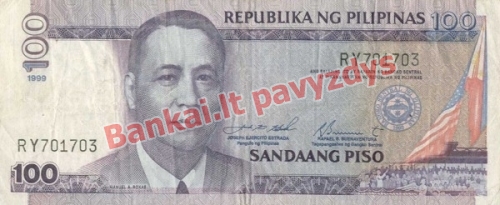 100 Pisų banknoto priekinė pusė