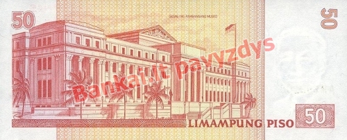50 Pisų banknoto galinė pusė