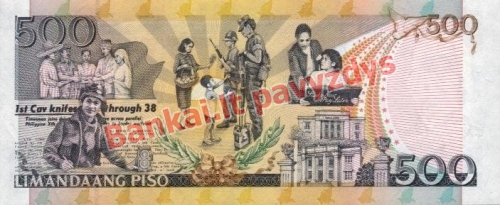 500 Pisų banknoto galinė pusė