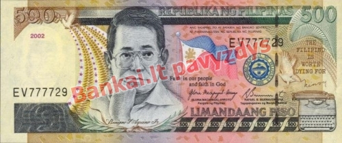 500 Pisų banknoto priekinė pusė