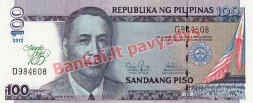 100 Pisų banknoto priekinė pusė