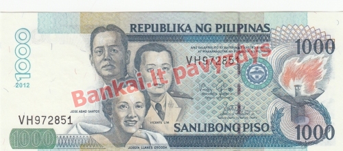 1000 Pisų banknoto priekinė pusė
