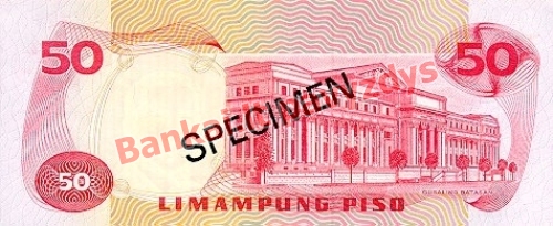 50 Pisų banknoto galinė pusė