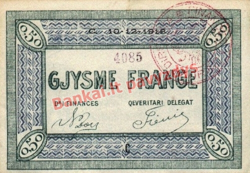 0.50 Frankų banknoto priekinė pusė