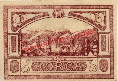 1 Franko banknoto galinė pusė