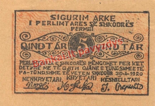 10 Kindtarų banknoto priekinė pusė