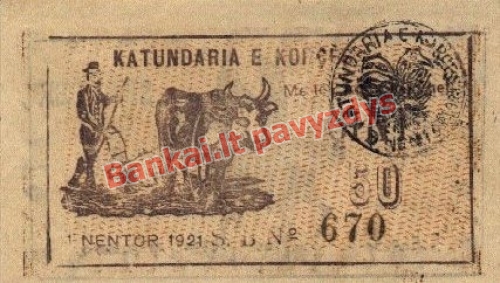 50 Kintų banknoto priekinė pusė