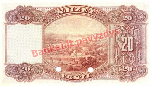 20 Franka  banknoto galinė pusė