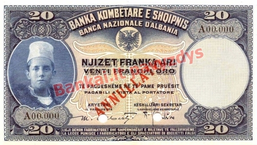 20 Franka  banknoto priekinė pusė
