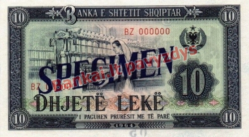 10 Lekų banknoto priekinė pusė