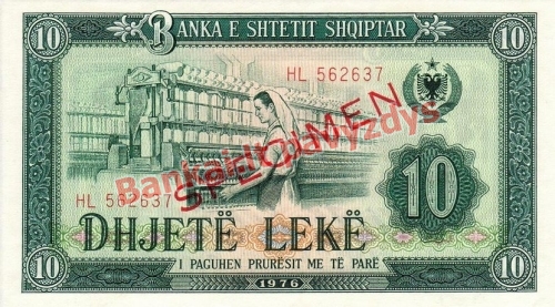 10 Lekų banknoto priekinė pusė