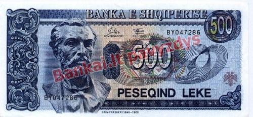 500 Lekų banknoto priekinė pusė