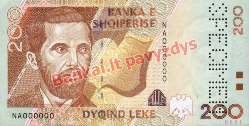 200 Lekų banknoto priekinė pusė