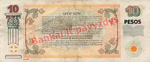 10 Pesų banknoto galinė pusė