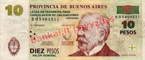 10 Pesų banknoto priekinė pusė