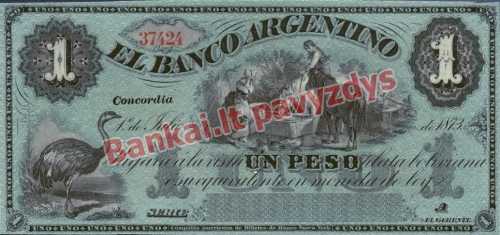 1 Peso banknoto priekinė pusė