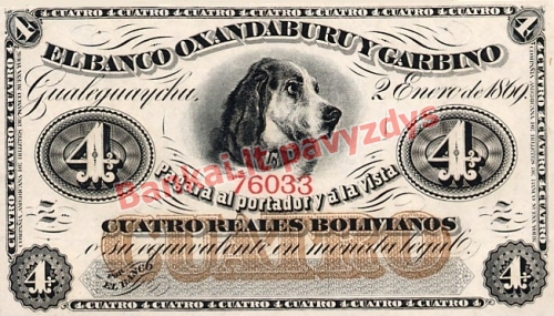 4 Reales  banknoto priekinė pusė