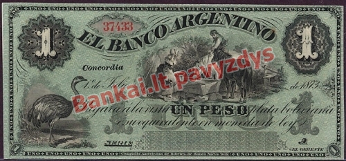 1 Peso  banknoto priekinė pusė