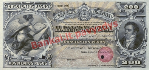 200 Pesų banknoto priekinė pusė