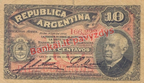 10 Centavų banknoto priekinė pusė