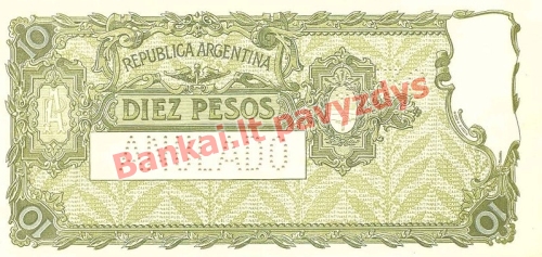 10 Pesų banknoto galinė pusė