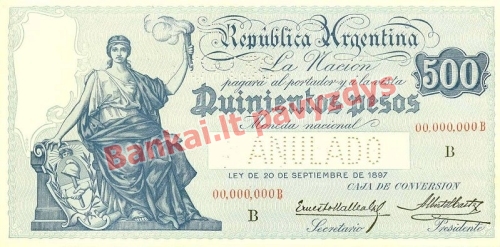 500 Pesų banknoto priekinė pusė