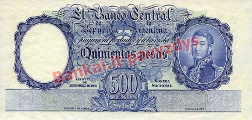 500 Pesų banknoto galinė pusė