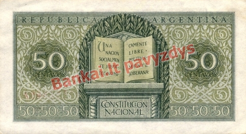 50 Centavų banknoto galinė pusė