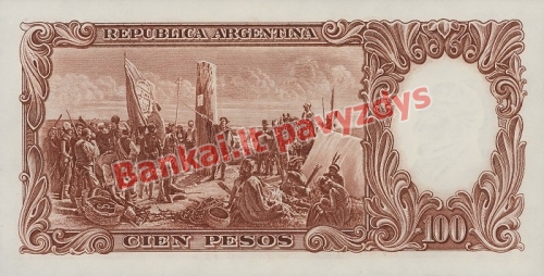 100 Pesų banknoto galinė pusė