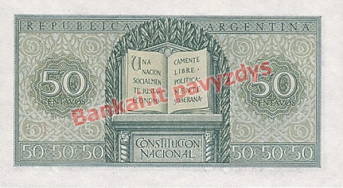50 Centavų banknoto galinė pusė