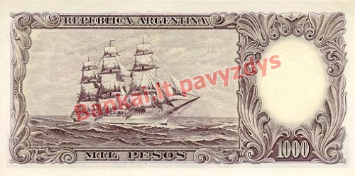 1000 Pesų banknoto galinė pusė