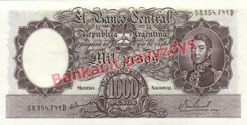 1000 Pesų banknoto priekinė pusė
