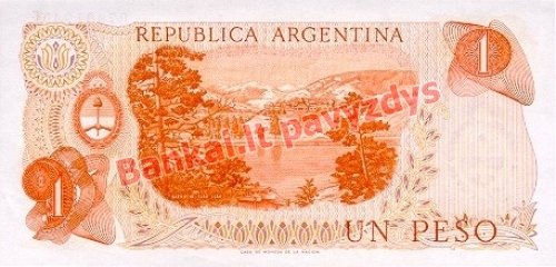 1 Peso banknoto galinė pusė