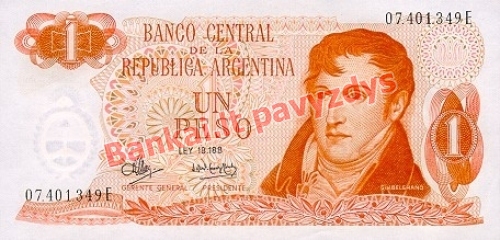 1 Peso banknoto priekinė pusė