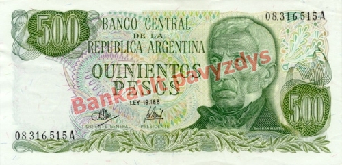 500 Pesų banknoto priekinė pusė