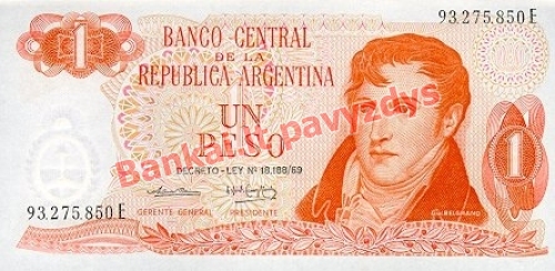 1 Peso banknoto priekinė pusė