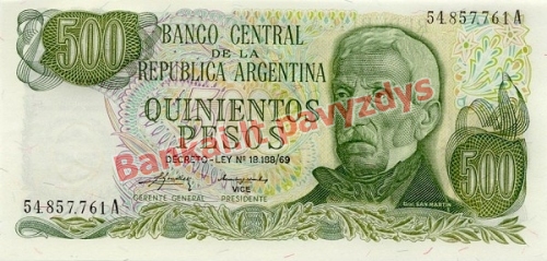 500 Pesų banknoto priekinė pusė