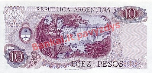 10 Pesų banknoto galinė pusė
