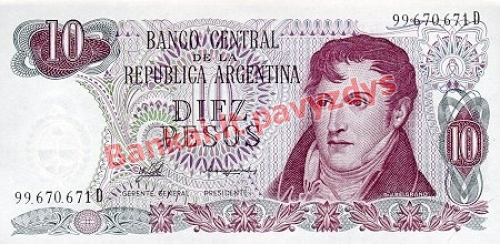 10 Pesų banknoto priekinė pusė