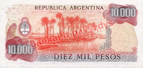 10000 Pesų banknoto galinė pusė