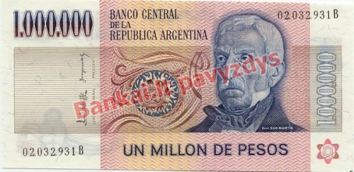 1000000 Pesų banknoto priekinė pusė