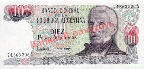 10 Pesos  banknoto priekinė pusė