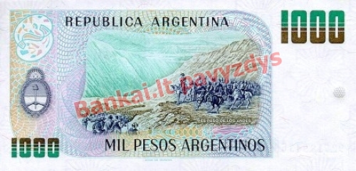 1000 Pesų banknoto galinė pusė