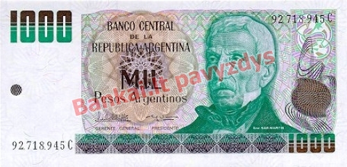 1000 Pesų banknoto priekinė pusė