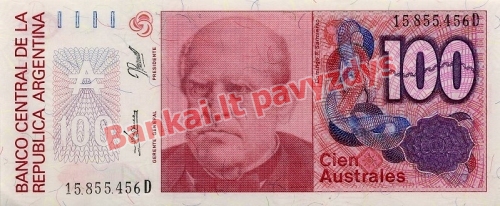 100 Australų banknoto priekinė pusė