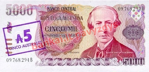 5 Australų banknoto priekinė pusė