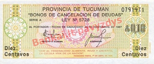 10 Centavų banknoto priekinė pusė